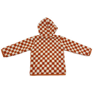 Personalizado niño niña invierno tablero de ajedrez con capucha Sherpa cálido abrigo <span class=keywords><strong>media</strong></span> cremallera bolsillo frontal chaqueta gruesa - Product Image 4