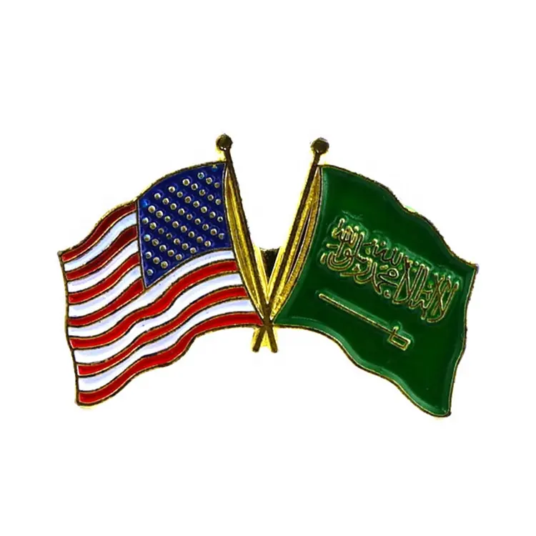 VastPins Professional Günstige Bulk US Saudi-Arabien Metall Abzeichen Weiche Emaille Country Flag Anstecknadeln
