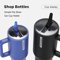 Gobelet Fayren avec couvercle en paille tasse de voyage étanche tasse thermique tasse à café isolée sous vide avec poignée