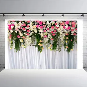 Nieuwe Bloem Muur Achtergrond Stof Bruiloft Thema Party Arrangement Grensoverschrijdende Valentijnsdag Fotografie Achtergrond Stof Hot