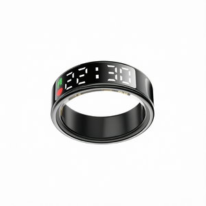 LED Smart Ring Fitness Tracker Sleep Heart Rate SpO2 Sensor App Control Steel Alloy Case Magnetic <b>Charging</b> - Product Image 1