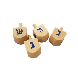Kayu Dreidels 2-1/2 Inch, Yang Belum Selesai Alami Kayu Beech Spinning Top Mainan - Product Image 1