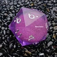 Résine géante de 55mm Quicksand D20 RPG dés simples 20 faces Dnd dés à noyau liquide polyédrique