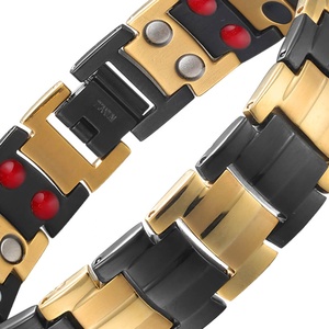 Gioielli biomagnetici simpatici braccialetti magnetici in titanio a doppia fila da Golf regolabili per bracciale da <span class=keywords><strong>uomo</strong></span> marca di titanio - Product Image 3