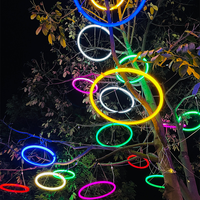 Kreisförmige LED-Wunsch ring leuchten Wasserdichte farbige Lichterketten im Freien für dekorative Straßen baum beleuchtung