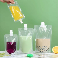 Vente en gros Sac pochette transparent en plastique pour boisson liquide de qualité alimentaire personnalisé récipient à boisson avec bec verseur
