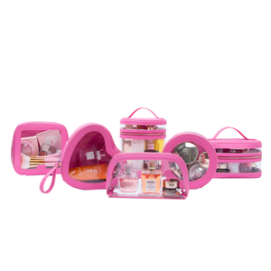 Ingrosso a forma di cuore Custom chiusura con cerniera grandi custodie olografiche alla moda per rossetto regalo per ragazze borsa trucco cosmetico - Product Image 3