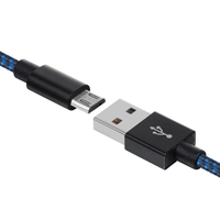 Kabel Data Transfer dan Pengisian Daya USB Micro Nylon Kepang Grosir untuk Perangkat Digital Android