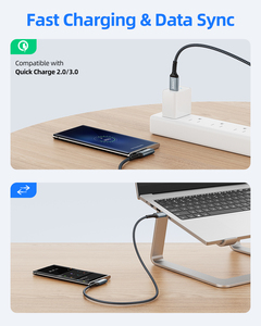 Free Sample SUNGUY 0.6m <b>USB</b> <b>C</b> 18W <b>USB</b> Power <b>Cable</b> Fast Charging Data <b>Cable</b> Custom Logo Eco-Friendly Ladekabel for EU Market - Product Image 4