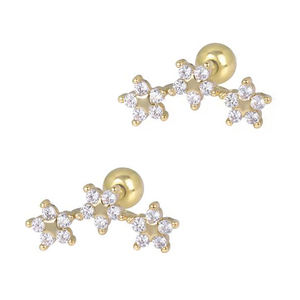 2025 nuevos pendientes de estrella de circón que combinan con todo chapados en oro de 18 quilates de moda de Plata de Ley 925 delicada de alta calidad para regalo de mujer - Product Image 4