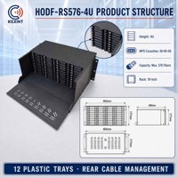 KEXINT 4U Panneau de brassage à fibres optiques haute densité coulissant 19 pouces pour montage en rack ODF avec 48 boîtes MPO pour la gestion de 576 fibres