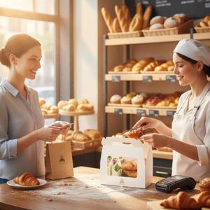Boîtes de boulangerie blanches avec fenêtre, grandes boîtes à pignon <span class=keywords><strong>pour</strong></span> le <span class=keywords><strong>d</strong></span>éjeuner, les friandises, les biscuits, les pâtisseries, boîtes cadeaux en carton <span class=keywords><strong>pour</strong></span> Noël - Product Image 5