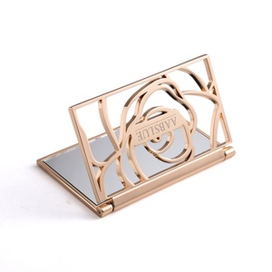 Hot Selling Unique Design Hollow Gold Custom Logo Decorative <b>Compact</b> Metal <b>Mirror</b> - Product Image 6