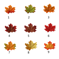 A89 Lot de 50 feuilles colorées d'automne et d'automne de 8cm Décorations de table pour Thanksgiving Feuilles d'érable artificielles