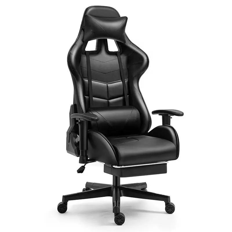 Luxury Gaming Gamer Computer Chair Massage pu Leather led rgb Full Black White Pink Scorpion Racing Gaming Chair with Footrest