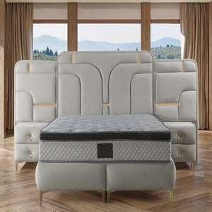 Letti in Legno Stile Europeo per Hotel, Ville e Appartamenti, Personalizzabili, Misure King Size, Materasso Imbottito, Base con Contenitore, OEM - Product Image 2