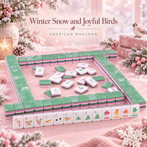 Édition de Noël : Jeu de Mahjong américain en acrylique à 3 couches de 160 tuiles gravées pour une soirée de jeu festive - Product Image 1