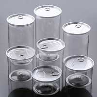 Bocaux en plastique PET personnalisés de 330ml 500ml 650ml avec couvercles en aluminium vides transparents RUIYAN canette de boisson pour les cafés boissons énergisantes