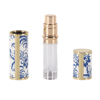 Botol Aluminium Mini Portabel 5ml Laris Manis, Dapat Diisi Ulang, Semprotan Pompa, Permukaan Terukir, Untuk Kosmetik Pribadi