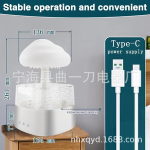 Raindrop Aromatherapy Diffuser With Colorful Night Light And Spill Resistant Design For Home Bedroom Use - Product Image 4