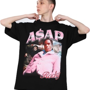 เสื้อยืดฮิปฮอปผู้ชายทรงโอเวอร์ไซส์ ผ้าถัก ระบายอากาศได้ดี กันยับ พิมพ์ลายตัวอักษรเต็มตัว เสื้อยืดฤดูร้อน คอตตอนคุณภาพสูง คอกลม สไตล์แร็ปเปอร์ - Product Image 3