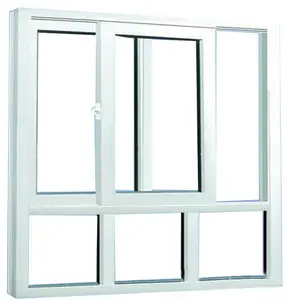 Soundproof Windproof Hurricane Impact Glass Windows UPVC windows and doors Single Double Glazed Vinyl Sliding PVC Windows