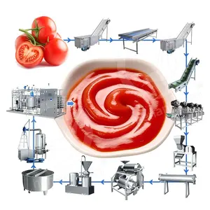 Oceaan Tomatenpuree Proces Plant Industriële Tomatensaus Maken Machine Ingeblikte Tomatenproductielijn