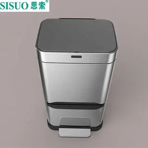 60L/70L venta al por mayor automático ahorrar energía cuadrado grande cajón de basura pedal residuos de cocina bin Oficina Hotel sensor de cubo de basura