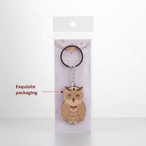 Wooden Keychain Laser DIY Wooden Pendant Creative Key Chain Wooden Accessories