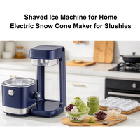 Machine à glace pilée compacte pour usage domestique, pour un broyage rapide en une seule pression, desserts glacés, slushies, machine à neige électrique, 3 moules à glace