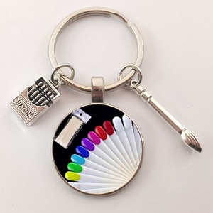 Llavero de Regalo <span class=keywords><strong>para</strong></span> Artistas de Joyería, Pintores, Paleta de Pintura, Bolígrafo de Pintura, Escuela de Arte, <span class=keywords><strong>Departamento</strong></span> de Belleza - Product Image 2