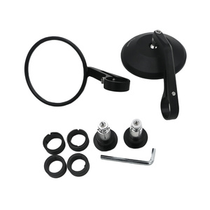 Miroirs rétroviseurs de <span class=keywords><strong>moto</strong></span> ronds en aluminium de 105 mm, usinés par CNC, homologués Emark - Product Image 1