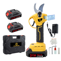 Ciseaux électriques intelligents rechargeables 21V, ciseaux d'élagage d'arbre de 40mm, équipés de deux batteries au lithium outils de jardinage