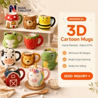 Keramische Koffiemok Luxe Scandinavisch 3D Cartoon Novelty Mokken Handgeschilderde Dierenfiguren Grappig Design voor Cadeau Groothandel
