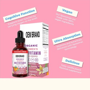 OEM şekersiz Vegan kadın vitaminleri takviyesi organik bayan Multivitamin sıvı ruh hali dengesi bağışıklık desteği için düşer - Product Image 6