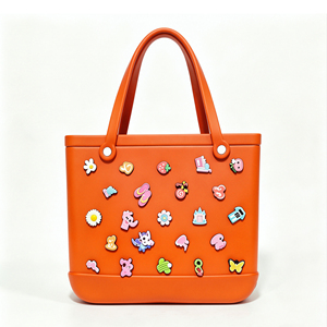 Sac d'été léger en EVA, color-block, structuré, fourre-tout ouvert, tendance, perforé, sac à main élégant, sac seau, deux grandes poches - Product Image 3