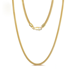 NINE'S Rhodium/14K Vàng/Rose Gold Trên Chính Hãng 925 Sterling Silver 3 Mét Lưới Bỏng Ngô Chuỗi Vòng Cổ Cho Phụ Nữ - Product Image 4