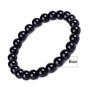 Bestone Custom <strong>Black</strong> 4mm 6mm 8mm 10mm Healing Power Natural <strong>Stone</strong> Luxury Feng Shui Yoga Obsidian Bracelet - Product Image 6