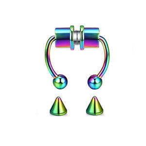 Anillo de nariz Jachon, aleación reutilizable, herradura, Aro sin perforación, joyería, pezón magnético, nariz, <span class=keywords><strong>lengua</strong></span>, Piercings - Product Image 5
