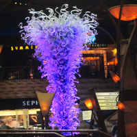 Lustre en verre de Murano sur mesure de grande taille, style Chihuly, pour hall d'hôtel
