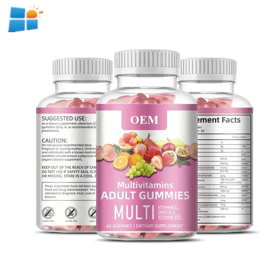 OEM/ODM/OBM Bestes organisches Nahrungsergänzungsmittel Multivitamin-Gummi für Männer und Frauen Immun-Booster Multivitamin-Gummi