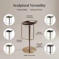 Tabouret de bar haut en acier inoxydable Avidiinocasa au design moderne pour îlot de cuisine, hôtel, villa, salles à manger - Durable et écologique