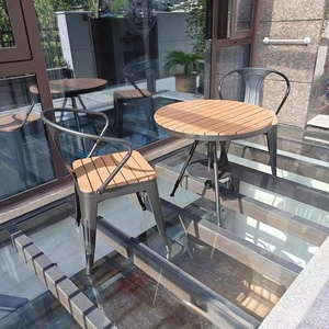Nhựa gỗ Patio Bàn và ghế, ngoài trời Bàn cà phê và ghế bộ, vườn chống thấm nước mặt trời bảo vệ ngoài trời Bàn và ghế - Product Image 5