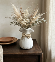 Vase en céramique Art Déco avec nœud décoratif, idéal pour la décoration de table et les cadeaux