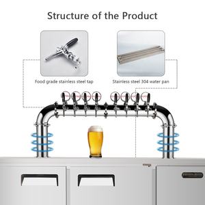 Distributeur de boissons en acier inoxydable à 8 robinets, tour à bière pression, équipement de refroidissement - Product Image 2