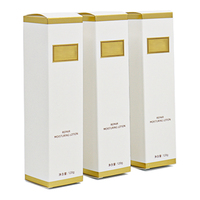 Boîtes cosmétiques rectangulaires petites en carton blanc recyclé, laminées mat, avec logo personnalisé en relief, pour lotion, crème pour la peau, parfum