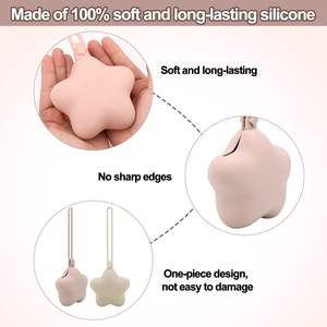 Boîte <span class=keywords><strong>de</strong></span> rangement portable en silicone <span class=keywords><strong>de</strong></span> qualité alimentaire 100 % sans BPA, étui souple anti-chute, étui étoile à cinq branches, logo personnalisé - Product Image 2