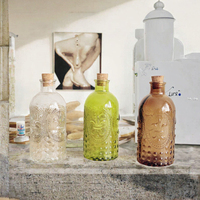 Bouteille diffuseur d'aromathérapie en verre rétro de luxe vide 250 ml avec bouchon en liège, sérigraphie, logo personnalisé pour huile à ongles