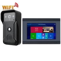 חם 7 אינץ צג Wired Wifi וידאו דלת טלפון אינטרקום מערכת עם HD 1080P מצלמה ראיית לילה, תמיכה מרחוק APP אינטרקום