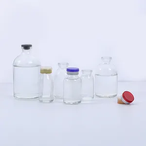 100 ml 20 ml clear empty glass vials fuel injection bottles penicillin glass bottle